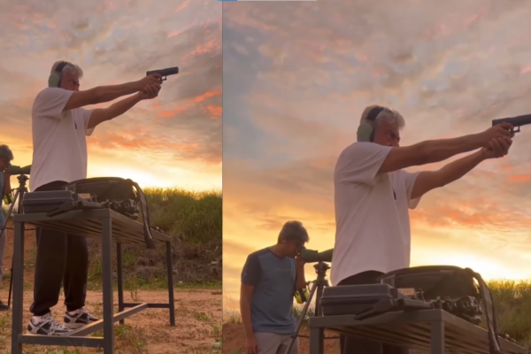 துப்பாக்கியுடன் அதிரடி காட்டிய அஜித் – வைரல் ஆன வீடியோ! Ajith Kumar Shooting